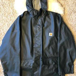 Dark Green Carhartt Midweight Rain Jacket